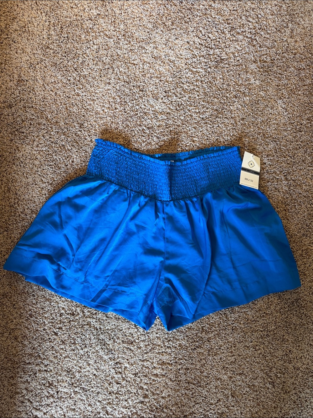 NWT Stewart Simmons Royal Blue Satin Like Lined Shorts - XL